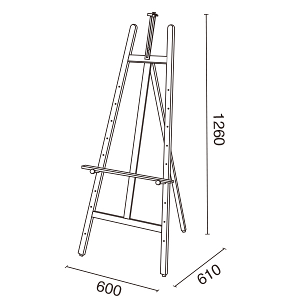 IRイーゼル ダークブラウン1300H　スタンド看板　木製イーゼル　イーゼルスタンド 3枚目