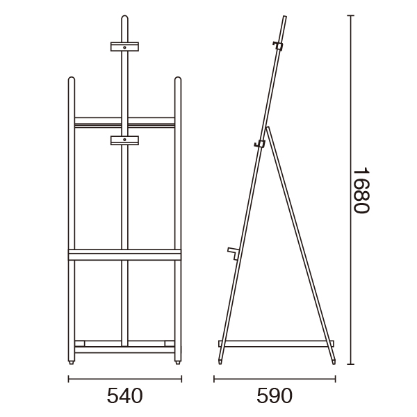 ウェイタブル木製イーゼル160  ブラック　スタンド看板　イーゼルスタンド　屋内 5枚目