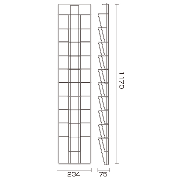 ウォールラック  TW-21 A4判1列10段　店舗用品　カタログホルダー　壁掛タイプ 4枚目