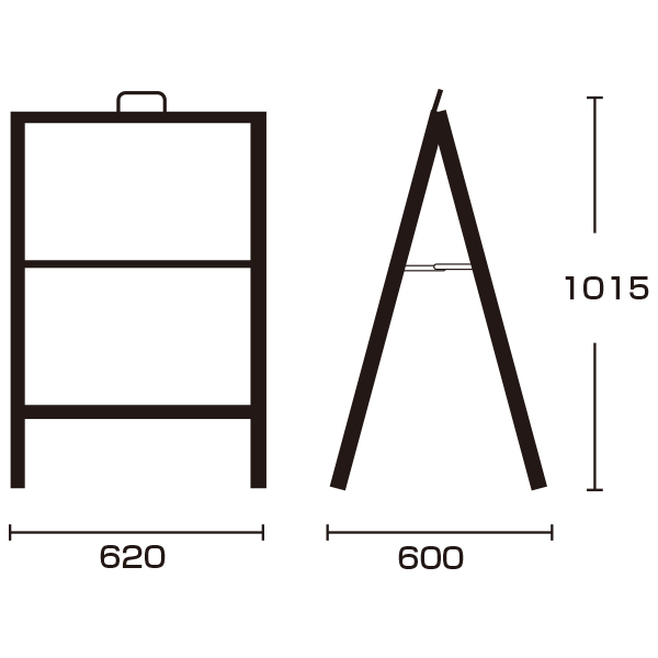 スライド式A型サイン ブラック W600×900　スタンド看板　ポスタースタンド　屋外　両面 7枚目