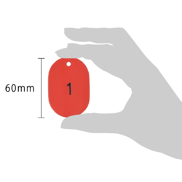 スチロール番号札  大 1～50 レッド　番号札　小判札　整理券 4枚目