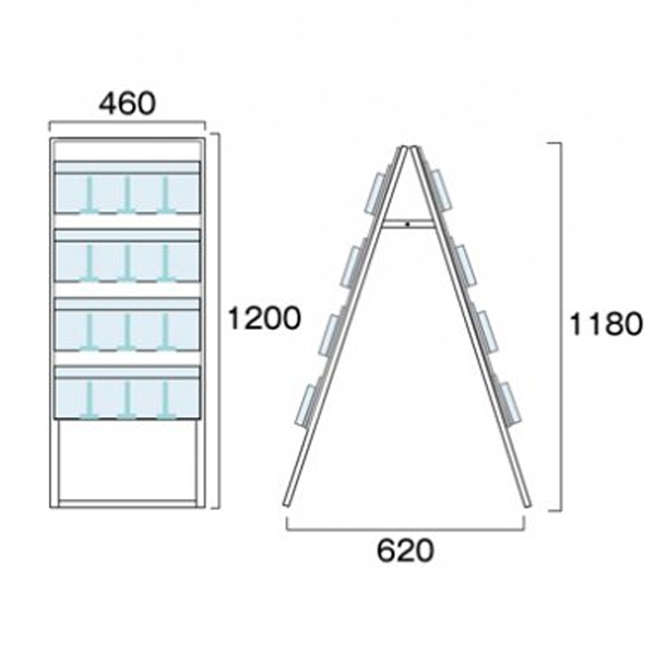 パンフレットケーススタンド450 4段両面ハイ 2枚目