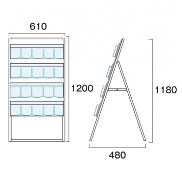 パンフレットケーススタンド600 4段片面ハイ 2枚目