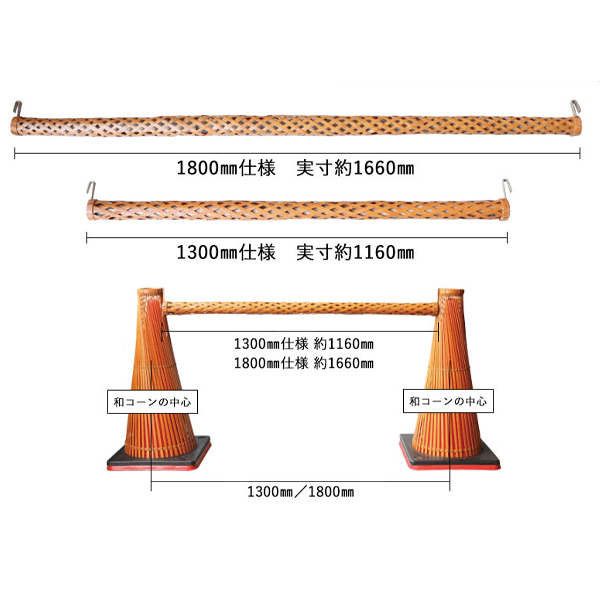 天然竹和風ロードコーン用カバー 4枚目