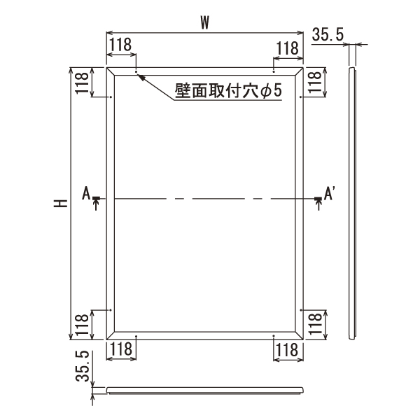 壁面掲示板 617 WD B1（木目/掲示ボード仕様：アイボリー） ｜ 商品